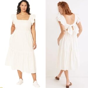 New! Madewell Tiered Ruffle Strap Midi Dress
